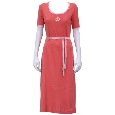 Pre-owned Pucci Emilio  Cotton Jersey Salmon Pink Logo Dress