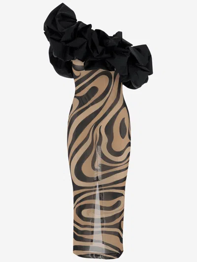 Pucci Emilio  Cotton One Shoulder Long Dress