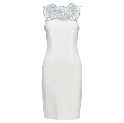 Pre-owned Pucci Emilio  Cream Virgin Wool Blend Lace Collar Cocktail Dress It40 S In White