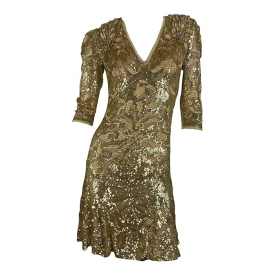 Pre-owned Pucci Emilio  Embellished Dress In Gold It. 40 - Us 4 In Brown