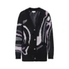 Pucci Embroidered Mohair Blend Oversize Cardigan In Black