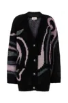 Pucci Embroidered Mohair Blend Oversize Cardigan In Black