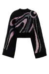 Pucci Maglione Oversize In Misto Mohair Ricamato Donna In Black