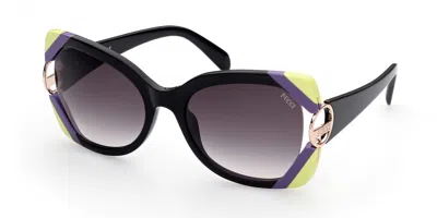 Pucci Emilio  Ep0160 05b Women's Sunglasses Black Size 57
