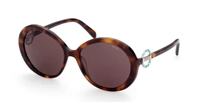 Pucci Emilio  Ep0164 52e Women's Sunglasses Tortoiseshell Size 58 In Brown