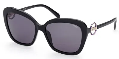 Pucci Emilio  Ep0165 01a Women's Sunglasses Black Size 58 In Shiny Black