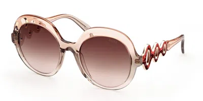 Pucci Emilio  Ep0174 44f Women's Sunglasses Orange Size 55 In Burgundy