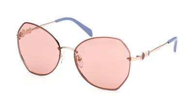 Pucci Emilio  Ep0178 28y Occhiali Da Sole Rose-oro Per Donna In Gold
