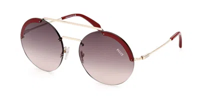 Pucci Emilio  Ep0189 32f Women's Sunglasses Gold Size 58