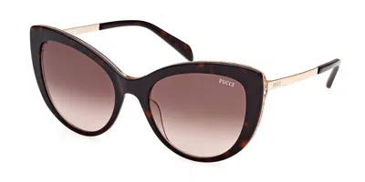 Pucci Emilio  Ep0191 52f Women's Sunglasses  Size 56 In Tortoise