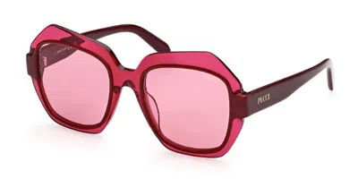 Pucci Emilio  Ep0193 69s Women's Sunglasses Burgundy Size 53