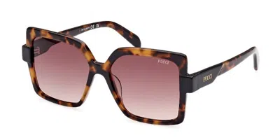 Pucci Emilio  Ep0194 52f Women's Sunglasses Tortoiseshell Size 55 In Brown
