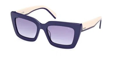 Pucci Emilio  Ep0202 90w Women's Sunglasses Blue Size 54