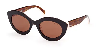 Pucci Emilio  Ep0203 53e Women's Sunglasses Tortoiseshell Size 53 In Brown