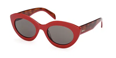 Pucci Emilio  Ep0203 66a Women's Sunglasses Red Size 53