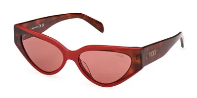 Pucci Emilio  Ep0204 68s Women's Sunglasses Red Size 55