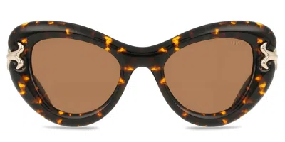 Pucci Emilio  Ep0212 52e Women's Sunglasses Tortoiseshell Size 50 In Brown
