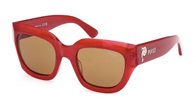 Pucci Emilio  Ep0215 69e Women's Sunglasses Burgundy Size 51 In Multi
