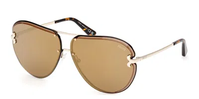 Pucci Emilio  Ep0217 32g Women's Sunglasses Gold Size 66 In Pattern
