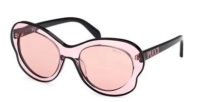 Pucci Emilio  Ep0221 74s Women's Sunglasses Pink Size 54 In Pattern