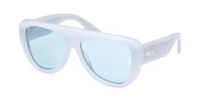 Pucci Emilio  Ep0231 84v Women's Sunglasses Blue Size 58 In Opaque Icy Blue