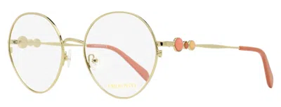 Pucci Emilio  Ep5203 Round Oversized Metal Eyeglasses In Gold