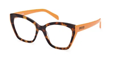 Pucci Emilio  Ep5216 Women's Glasses, Tortoiseshell, Size 53 In Brown