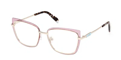 Pucci Emilio  Ep5219 074 Women's Glasses Pink Size 54 - Free Lenses - Blue Light Block Available In Transparent Pink Pale Gold