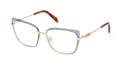 Pucci Emilio  Ep5219 089 Women's Glasses Blue Size 54 - Free Lenses - Blue Light Block Available In Transparent Turquoise Blue Gold