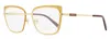 Pucci Emilio  Ep5219 Oversized Rectangular Metal Eyeglasses In Gold