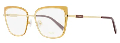 Pucci Emilio  Ep5219 Oversized Rectangular Metal Eyeglasses In Gold