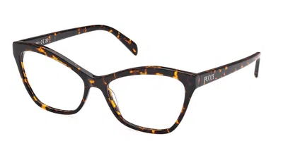 Pucci Emilio  Ep5241 052 Women's Glasses Tortoiseshell Size 57 - Free Lenses - Blue Light Block Avail In Brown