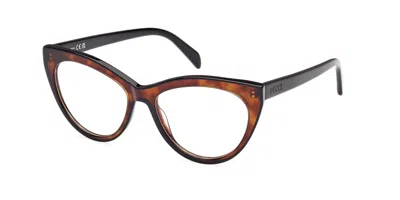 Pucci Emilio  Ep5250 056 Women's Glasses Black Size 53 - Free Lenses - Blue Light Block Available In Shiny Dark Brown Tortoise,black
