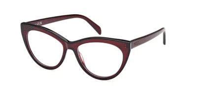 Pucci Emilio  Ep5250 071 Women's Glasses Burgundy Size 53 - Free Lenses - Blue Light Block Available In Shiny Bordeaux,black