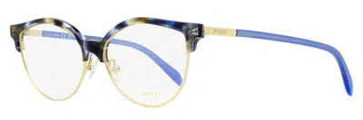 Pucci Emilio  Ep5259 Oval Brow-line Eyeglasses In Blue