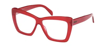 Pucci Emilio  Ep5260 066 Women's Glasses Red Size 56 - Free Lenses - Blue Light Block Available In Transparent Light Red