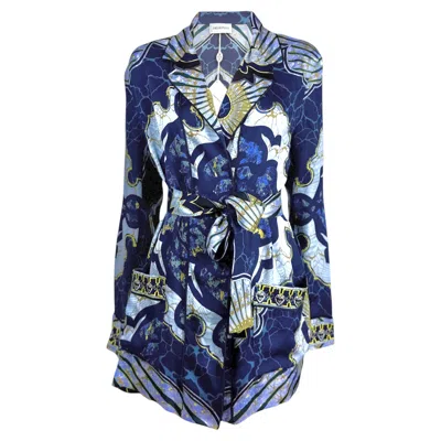 Pre-owned Pucci Emilio  Fall 2012 Printed Silk Kimono In Purple