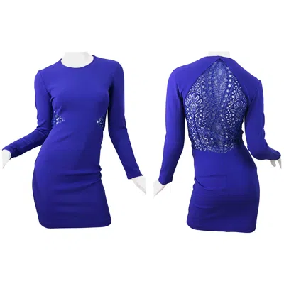 Pre-owned Pucci Emilio  Fall 2012 Purple Rayon Lace Cut Out Long Sleeve Bodycon Dress