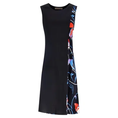 Pre-owned Pucci Emilio  Floral Panel Shift Dress In Black