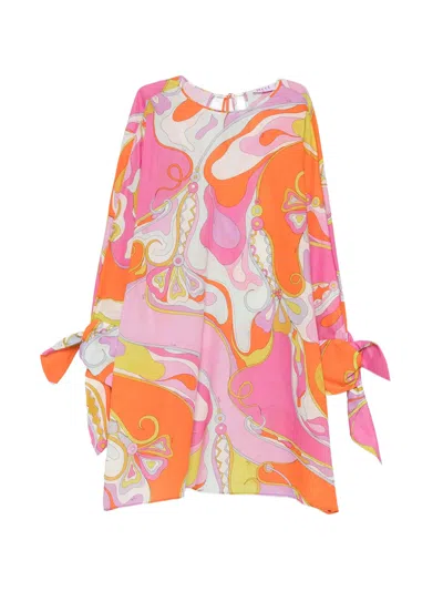 Pucci Emilio  Flowing Mini Dress With Round Neckline For Women In Multicolor