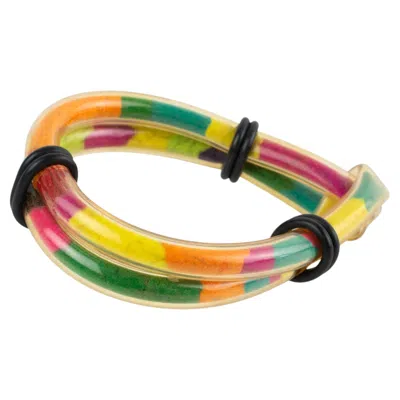 Pre-owned Pucci Emilio  Futuristic Multicolor Fabric And Rubber Bracelet Bangle