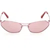 Pucci Geometric Metal & Acetate Rectangle Sunglasses In Pink