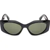 Pucci Women's Shiny Black & Green Faceted Rectangle Sunglasses In Black