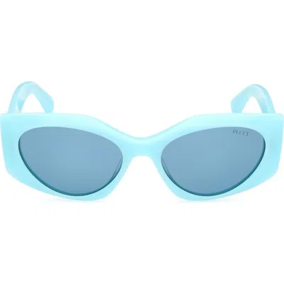 Pucci Emilio  Geometric 55mm Sunglasses In Blue