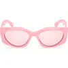 Pucci Women's Shiny Pink Faceted Rectangle Sunglasses In Pink