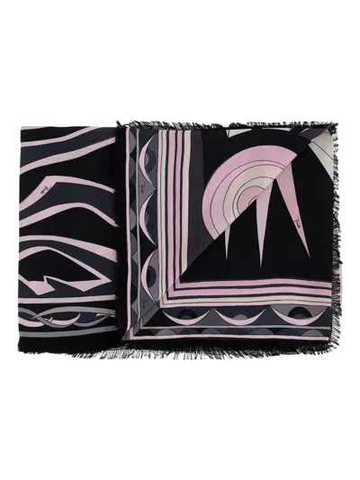 PUCCI EMILIO PUCCI GEOMETRIC-PRINT FRAYED SCARF