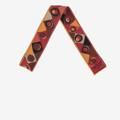 Pucci Emilio  Geometric Print Silk Scarf In Red