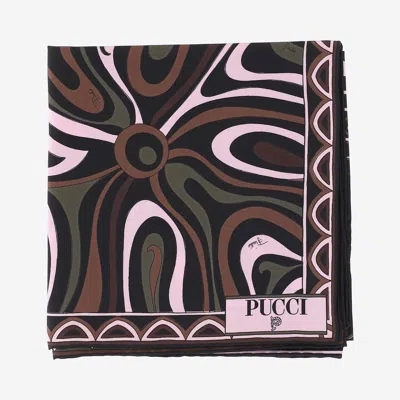 Pucci Emilio  Geometric Silk Scarf In Multi