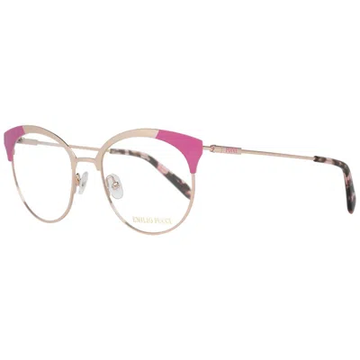 Pucci Emilio  Gold Metal Glasses Women's (frames) In Pink
