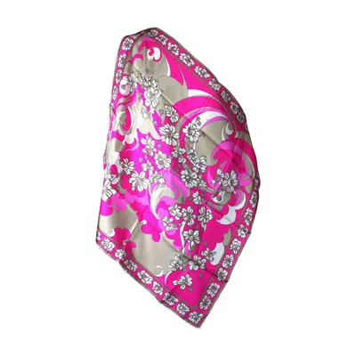 Pre-owned Pucci Emilio  Hot Pink Floral Scarf